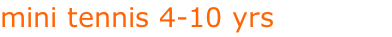 mini tennis 4-10 yrs